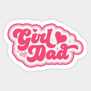 Retro Girl Dad in Pink // Vintage Dad of Daughters // Proud Father of Girls Sticker